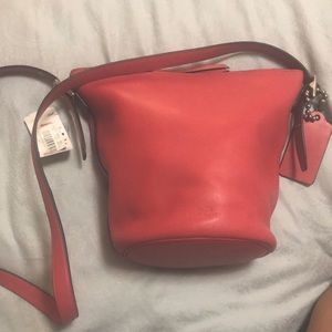 Coach Mini Bleecker Duffle 32281 Loganberry Leather Cross Body Bag